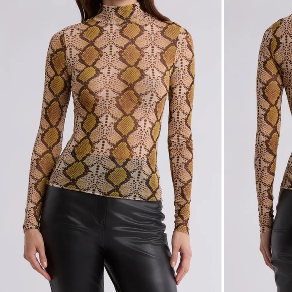 Afrm Zoe Mock Neck Mesh Top - Picture 4 of 8